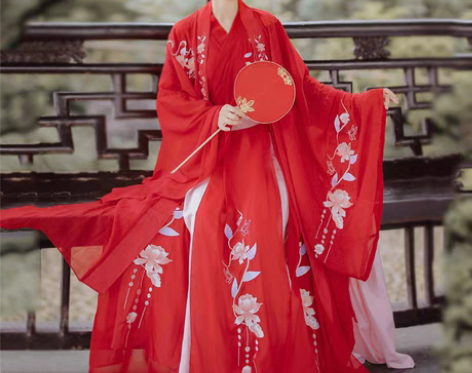转卖蝉佩汉服女正品原创中国风红色婚服古装流...