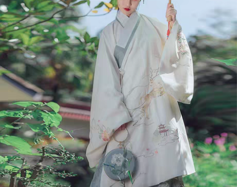 转卖都城南庄秋冬款交领长袄原创绣花日常款汉...