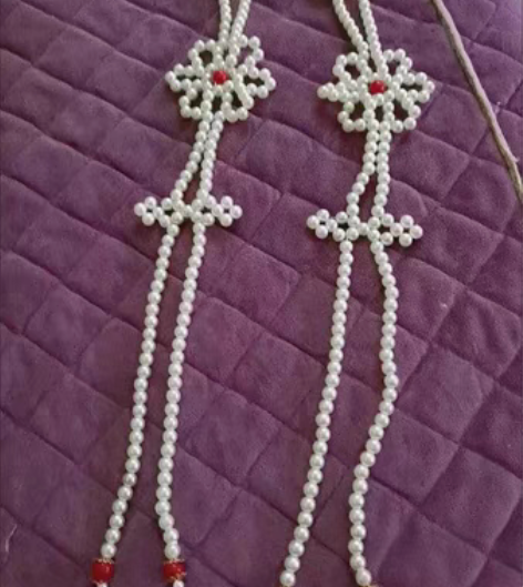 明制汉服婚嫁 凤冠头饰套装人工珍珠明制挑牌...