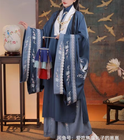 清梳家云鹤辞明制汉服五件套 包括吊带和云肩...