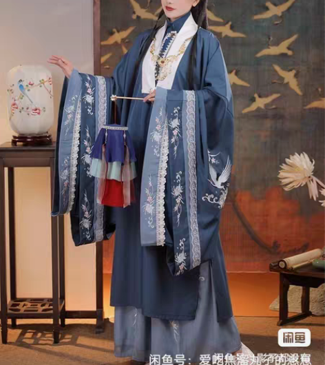 包邮清梳家云鹤辞明制汉服五件套 包括吊带和...