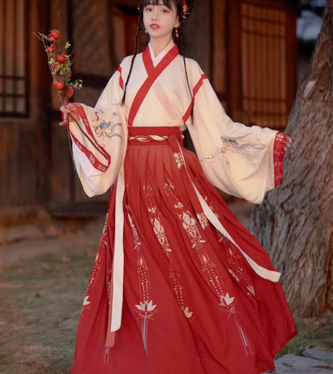 转卖艺缕原创汉服女半生莲秋冬交领晋制齐腰襦...