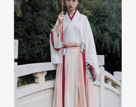 包邮【秋色】五五年汉服女晋制交领齐腰一片式...