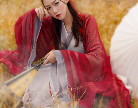 转卖汉服女夏古风红颜广袖齐腰襦裙传统中国风...