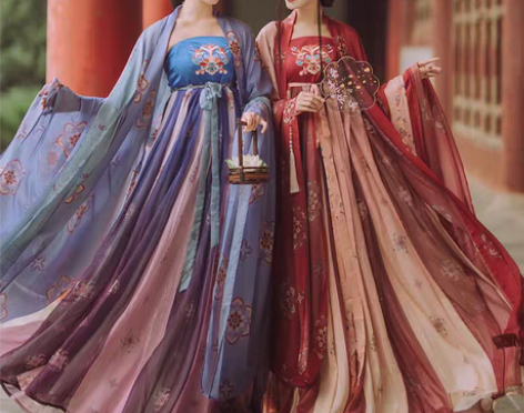 转卖无衣饮羽 汉服诃子裙 蓝大袖三件套  ...