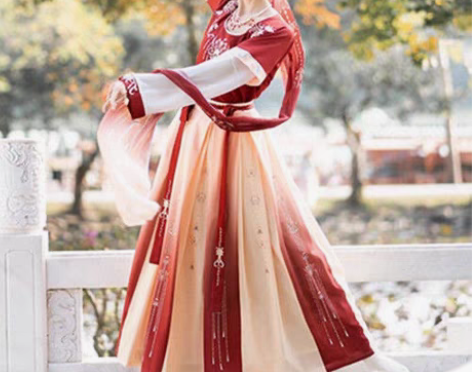 包邮珍缕汉服女原创千禧寻坦领三件套一片式齐...