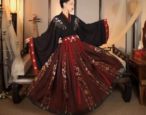 包邮云芳晴绾星辰汉服女中国风交领齐腰襦裙魏...