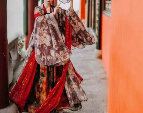 包邮司南阁胭脂 汉服 单织金大袖衫单件,非...