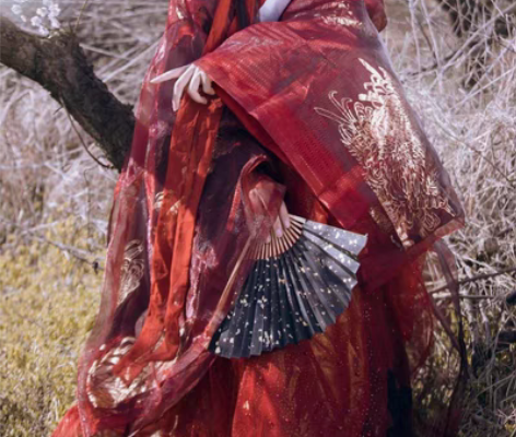 【汉服出租】司南阁汉服 夜罗L码 红黑色交...