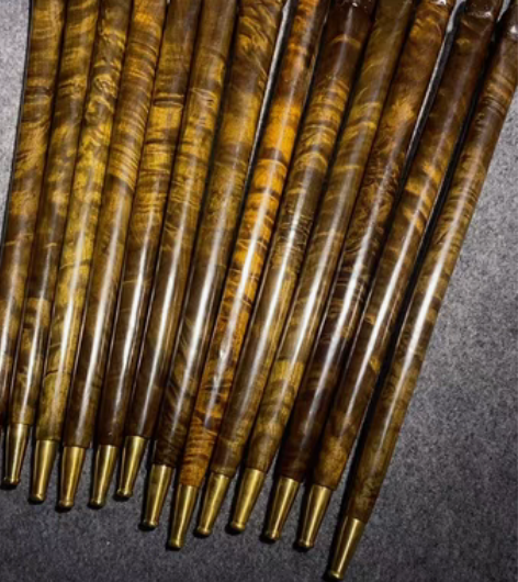 包邮极品满水波纹小叶金丝楠乌木烟枪烟斗，实...