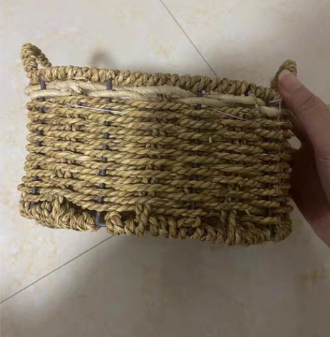 纯手工田园草编花篮 绿植多肉编织花盆 干花...