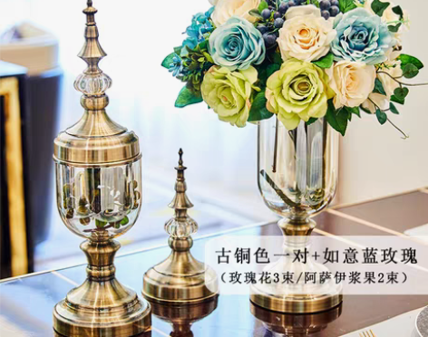 转卖创意欧式花瓶客厅摆件美式餐桌轻奢软装饰...