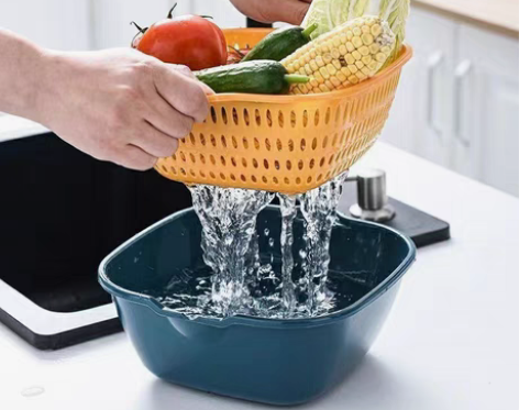 双层塑料洗菜盆沥水篮子厨房神器多功能客厅家...