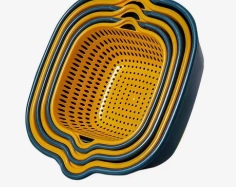 包邮大量沥水篮六件套厨房多功能菜篮子双层漏...