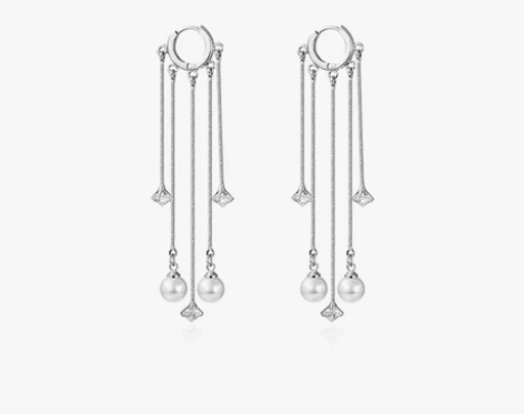 转卖ZEGL高级感仿珍珠流苏耳环女韩国长款...