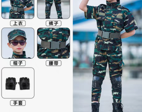 转卖儿童迷彩服套装男童特种兵透气夏季短袖拓...