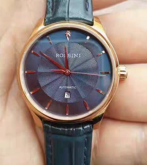 包邮罗西尼机械表 女士机械表 蓝色表盘表带...