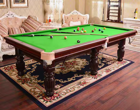 转卖台球桌家用商用标准型黑八桌球台美式银腿...