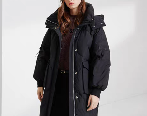 转卖波司登羽绒服女可脱卸帽中长款2019新...