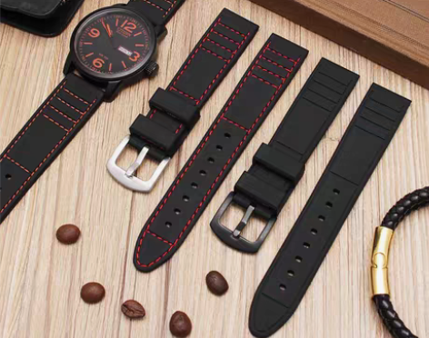 包邮精工加长硅胶表带 运动橡胶防水表链适配...