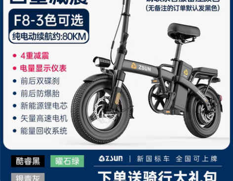 转卖德国尊尚折叠电动自行车锂电池代驾超轻小...