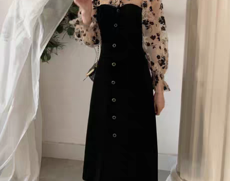 转卖大码女装春季法式复古赫本设计感打底裙胖...