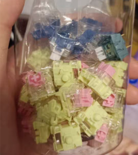 金粉v2 拆机轴 未使用 35颗???几乎...