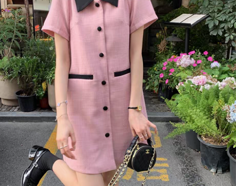 转卖陆小团团小香风连衣裙套装2022夏新款...