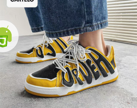 包邮卡帝乐鳄鱼男鞋潮流百搭运动鞋字母ins...