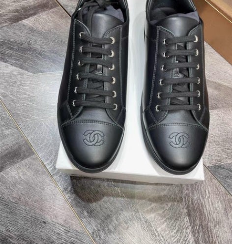 包邮香奈儿男款香奈儿黑色男士板鞋休闲鞋休闲...