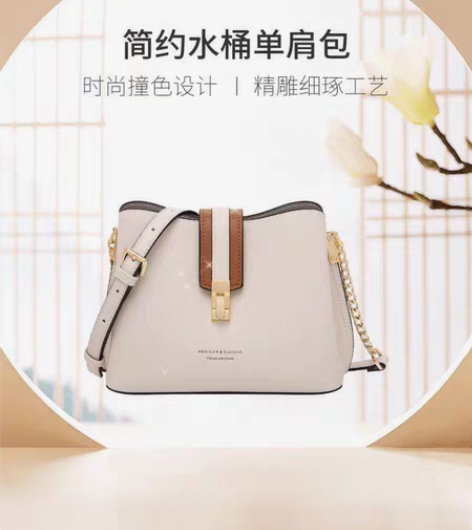 包邮全新稻草人女包2022新款包包潮水桶包...