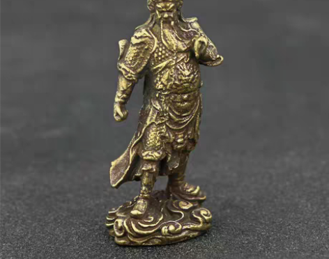 包邮复古全铜武圣关公像小摆件武财神关二爷迷...