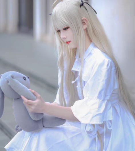 缘之空 春日野穹cos 穹妹 白裙 深陷m...