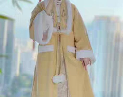 转卖九曲溪原创汉服女莲年有鱼明制长款刺绣披...