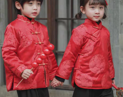 转卖儿童唐装拜年服男宝宝过年衣服女童姐弟兄...