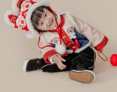 转卖男童冬装中国风唐装 加厚古风棉袄 儿童...