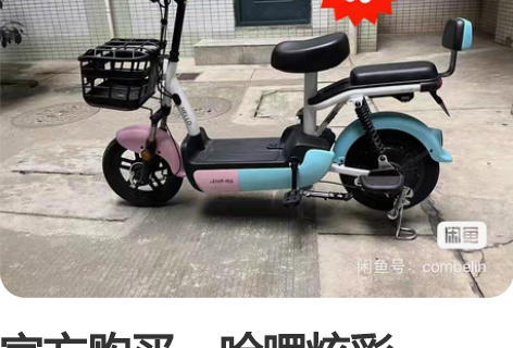 官方购买。哈啰炫彩48V12AH锂电款,原...