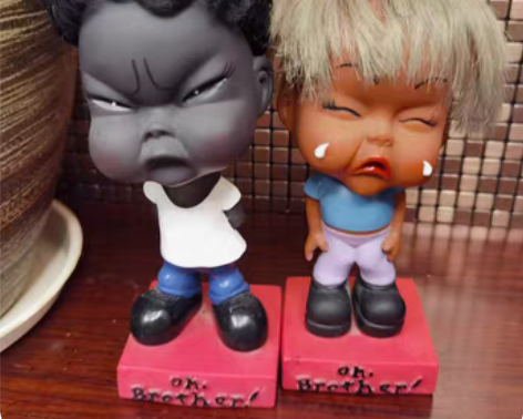 小黑人娃娃摆件喜怒哀乐摇头公仔可爱儿童房家...