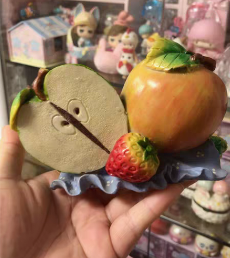 包邮孤品早期老货精品苹果草莓水果水杯圆形收...