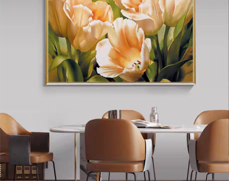 转卖郁金香餐厅装饰画现代美式轻奢挂画客厅卧...