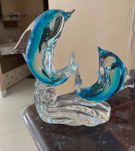 海豚玻璃摆件  电视机柜等摆件 感兴趣的话...