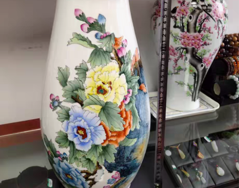 包邮落款中国博山宝石牌，春色满园花开富贵主...