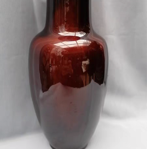 包邮特价出日本酱釉窑变釉花瓶 高度27 口...