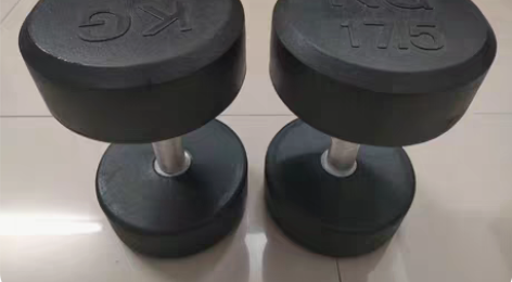 17.5kg圆头哑铃一对，朋友手受伤了，着...