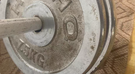 杠铃片，两个十公斤的，两个七点五公斤的，八...