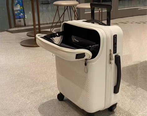 包邮多功能行李箱前置开口女USB充电旅行箱...