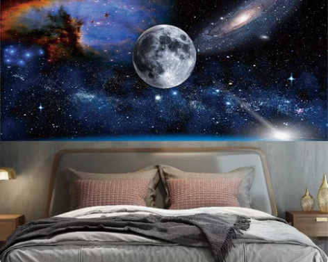 包邮【超大背景布】月亮风景背景布ins挂布...
