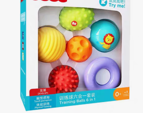 包邮全新正品费雪六合一婴儿手抓球触觉感知球...