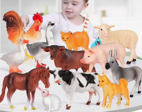 包邮纽奇正品仿真动物模型手办狮熊猫鸡鹅鸭猪...