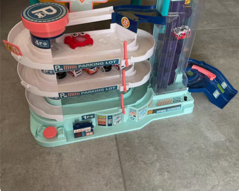大号电动轨道汽车大楼停车场儿童玩具宝宝益智...